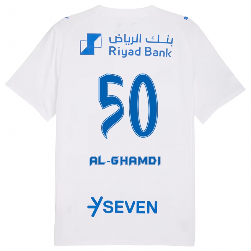 נשים עבדאללה אלעמרי #50 לבן כחול הרחק ג'רזי 2025/26 חולצה קצרה
