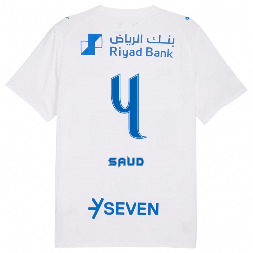 נשים Nouf Saud #4 לבן כחול הרחק ג'רזי 2025/26 חולצה קצרה