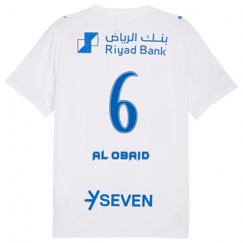 נשים לולו אל-עובייד #6 לבן כחול הרחק ג'רזי 2025/26 חולצה קצרה