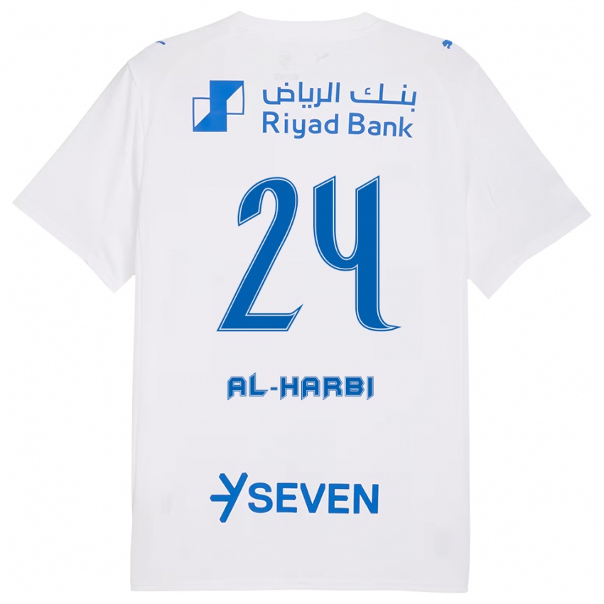 נשים מותעב אלחרבי #24 לבן כחול הרחק ג'רזי 2025/26 חולצה קצרה