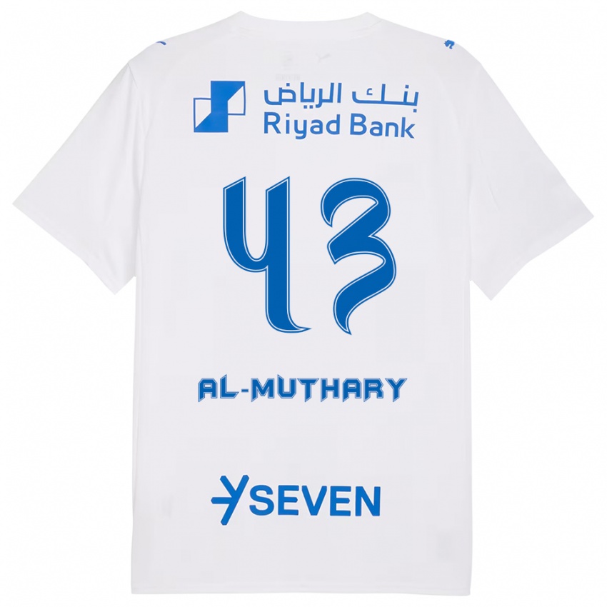 נשים Saad Al-Muthary #43 לבן כחול הרחק ג'רזי 2025/26 חולצה קצרה