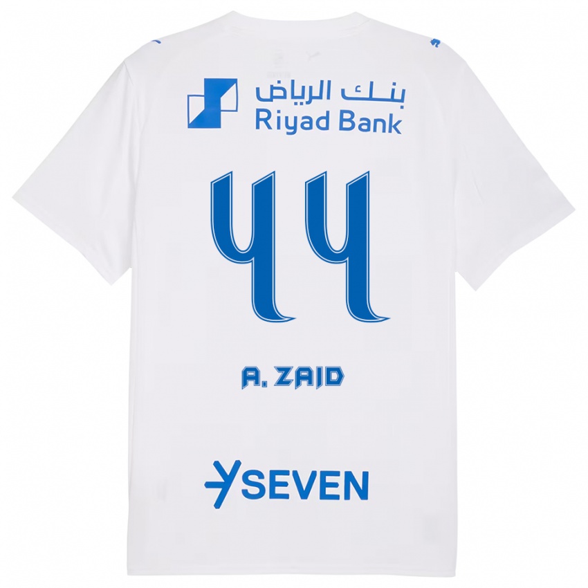 נשים Suhayb Al-Zaid #44 לבן כחול הרחק ג'רזי 2025/26 חולצה קצרה