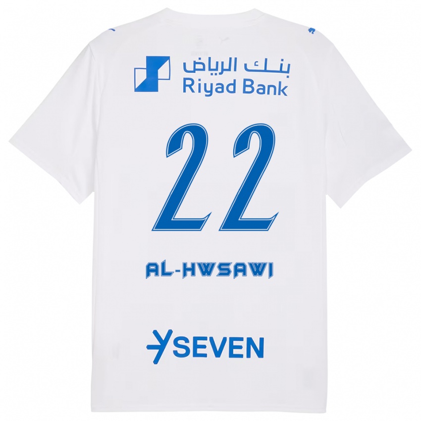 נשים Shrooq Al-Hwsawi #22 לבן כחול הרחק ג'רזי 2025/26 חולצה קצרה