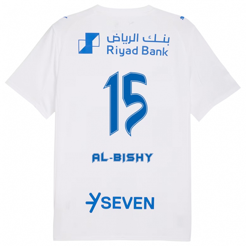 נשים Bder Abdulaziz Al-Bishy #15 לבן כחול הרחק ג'רזי 2025/26 חולצה קצרה