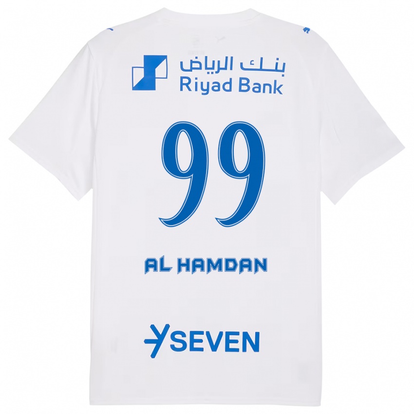 נשים עבדולה אלחמדאן #99 לבן כחול הרחק ג'רזי 2025/26 חולצה קצרה