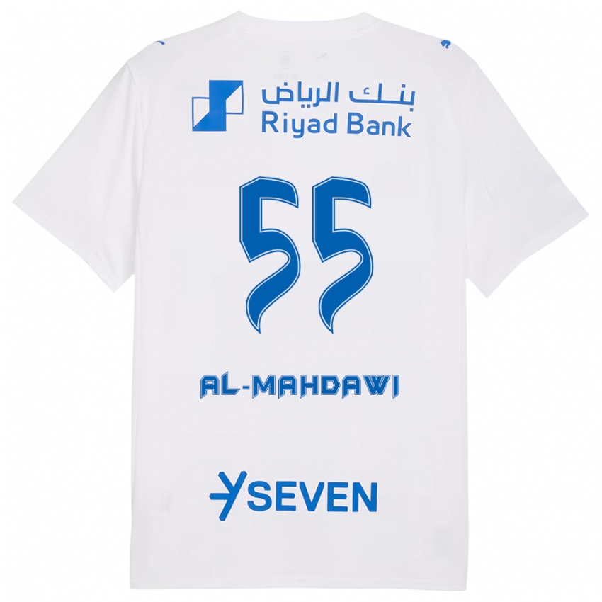 נשים Ali Al-Mahdawi #55 לבן כחול הרחק ג'רזי 2025/26 חולצה קצרה