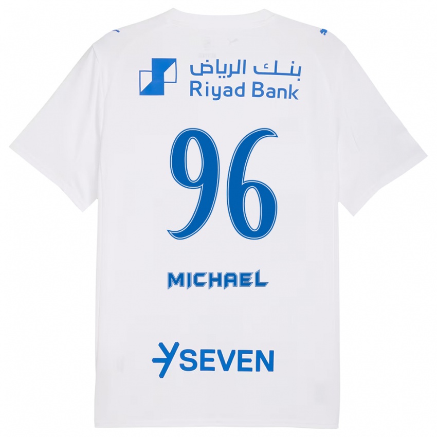 נשים מיכאל ריצ׳רד דלגאדו דה אוליביירה #96 לבן כחול הרחק ג'רזי 2025/26 חולצה קצרה