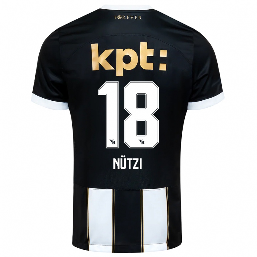 נשים Timon Nützi #18 שחור לבן הרחק ג'רזי 2025/26 חולצה קצרה