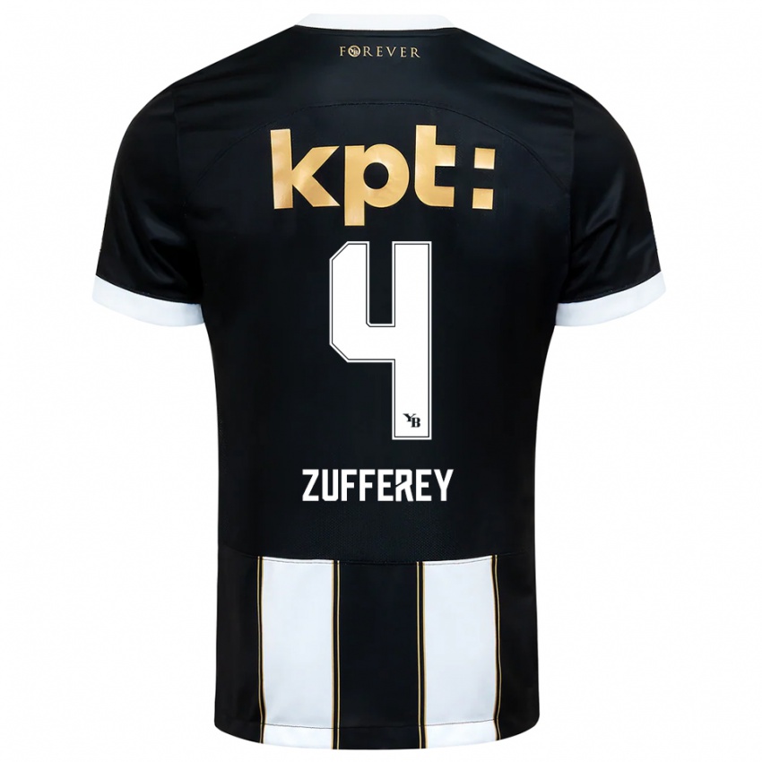 נשים Gil Zufferey #4 שחור לבן הרחק ג'רזי 2025/26 חולצה קצרה