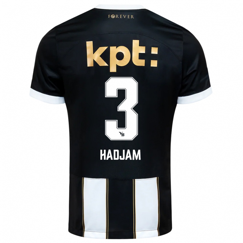 נשים Jaouen Hadjam #3 שחור לבן הרחק ג'רזי 2025/26 חולצה קצרה