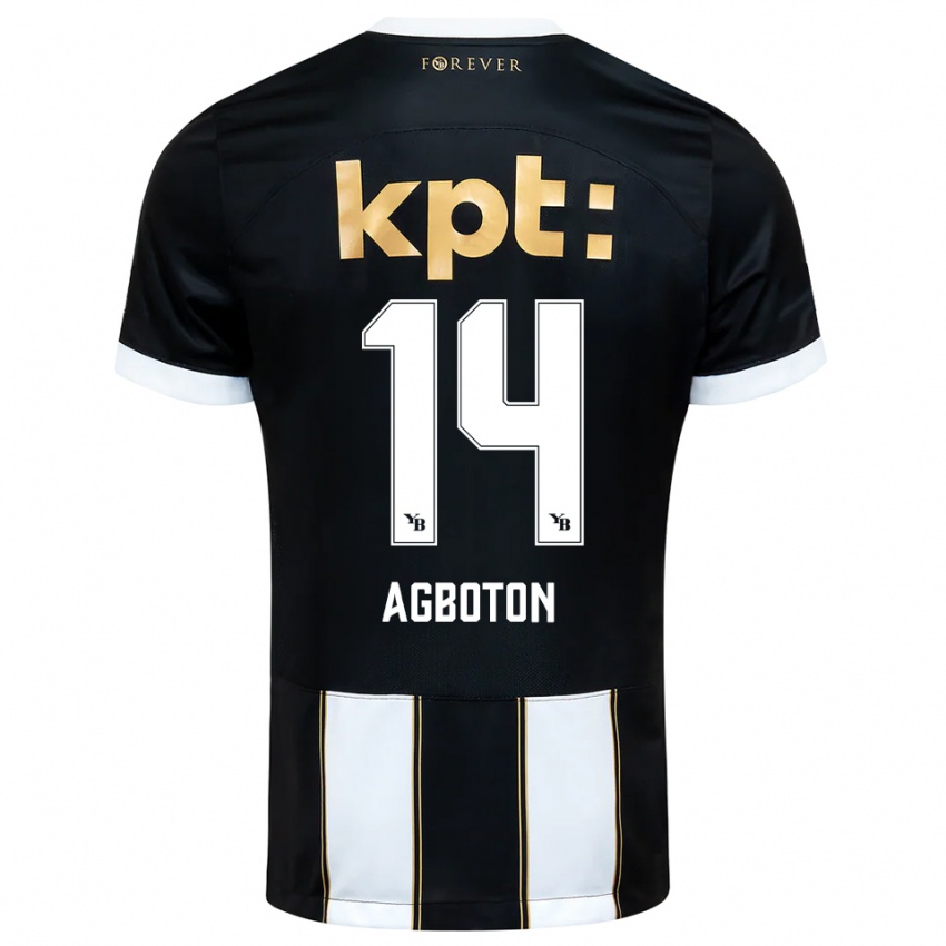 נשים Marc-Alexis Agboton #14 שחור לבן הרחק ג'רזי 2025/26 חולצה קצרה