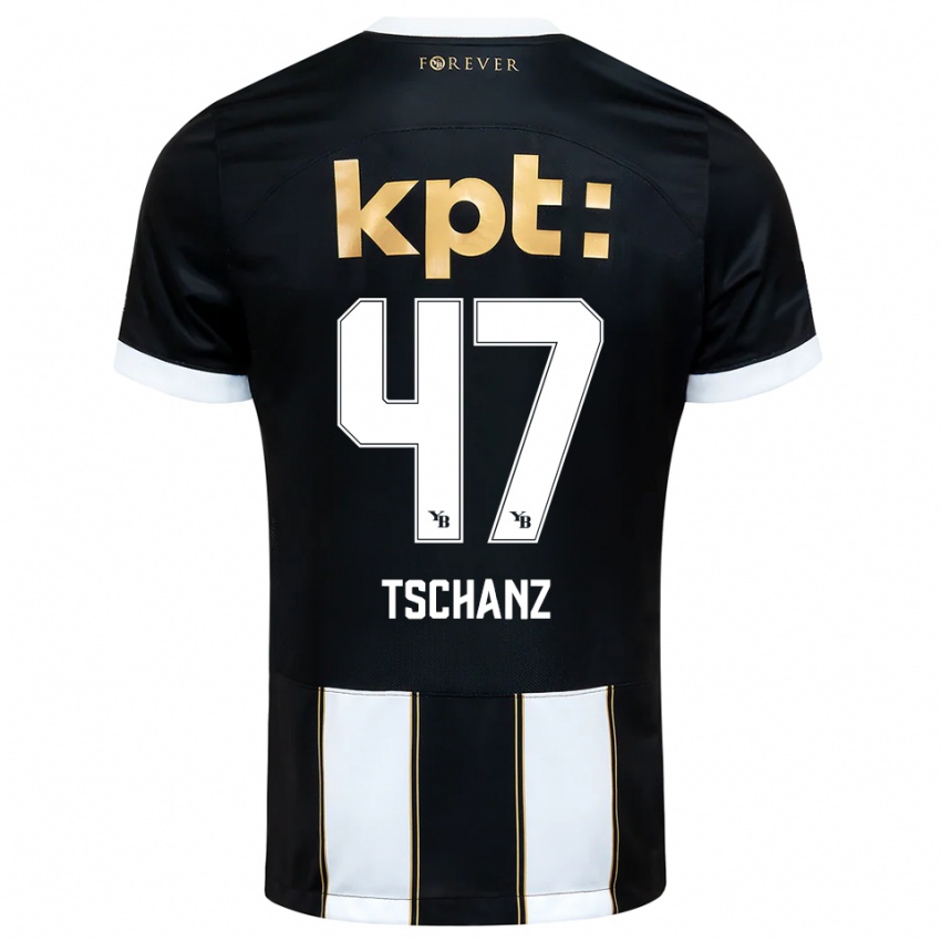 נשים נו טשאנץ #47 שחור לבן הרחק ג'רזי 2025/26 חולצה קצרה