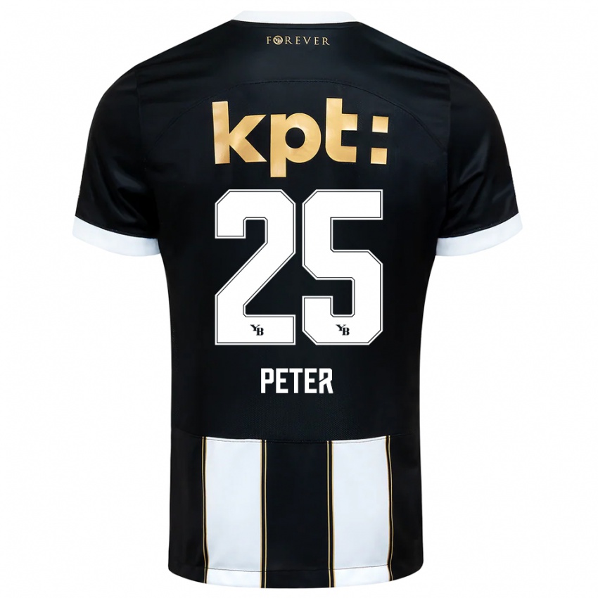 נשים Luc Peter #25 שחור לבן הרחק ג'רזי 2025/26 חולצה קצרה