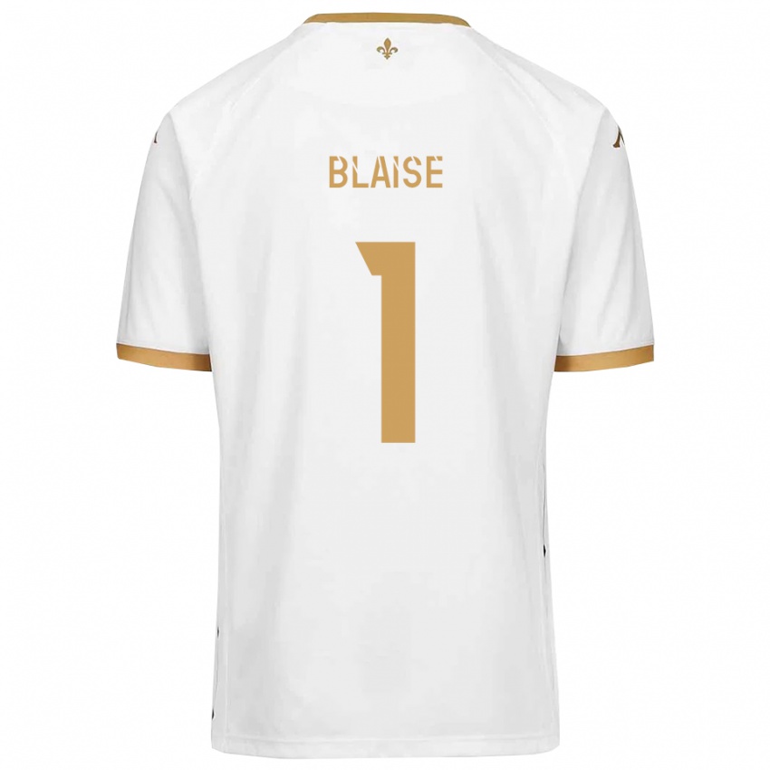 נשים Enzo Blaise #1 לבן זהב הרחק ג'רזי 2025/26 חולצה קצרה