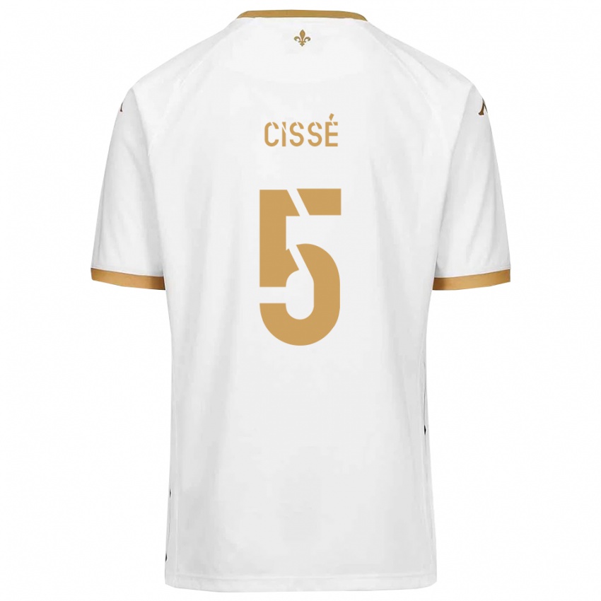 נשים בילאל סיסה #5 לבן זהב הרחק ג'רזי 2025/26 חולצה קצרה