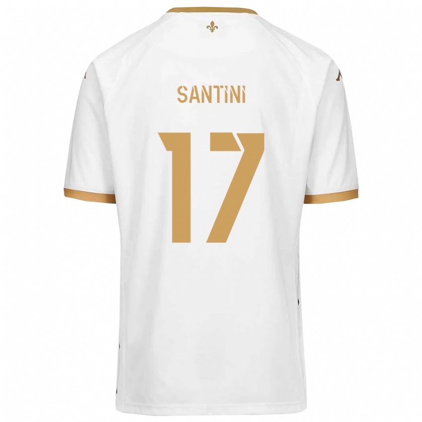 נשים ג׳רמי סנטיני #17 לבן זהב הרחק ג'רזי 2025/26 חולצה קצרה