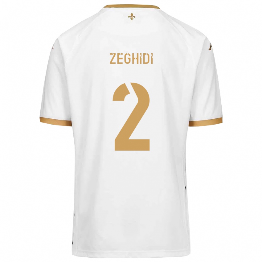 נשים Yanis Zeghidi #2 לבן זהב הרחק ג'רזי 2025/26 חולצה קצרה