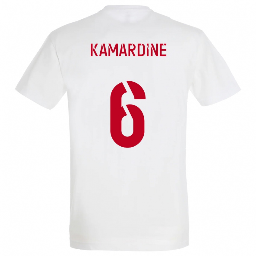 נשים Mohamed Kamardine #6 לבן אדום צהוב הרחק ג'רזי 2025/26 חולצה קצרה