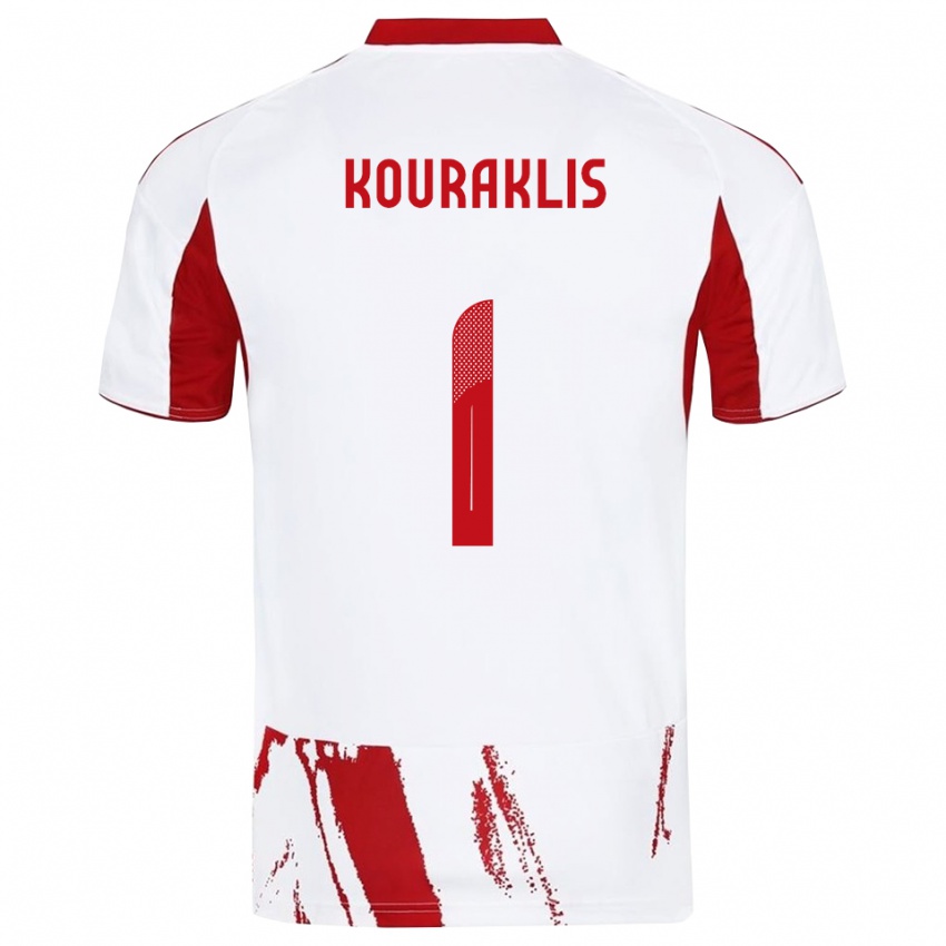 נשים גאורגיוס קורקליס #1 לבן אדום הרחק ג'רזי 2025/26 חולצה קצרה