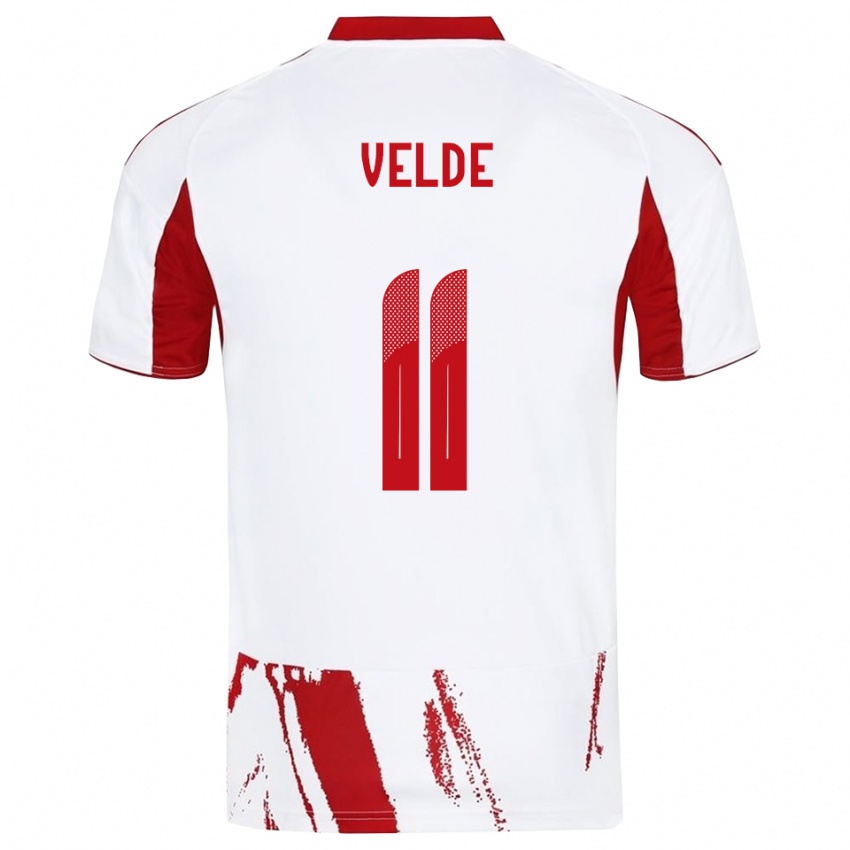 נשים כריסטופר ולדה #11 לבן אדום הרחק ג'רזי 2025/26 חולצה קצרה