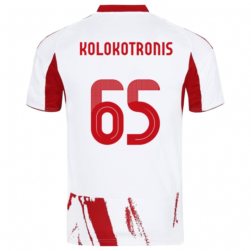 נשים פטרוס קולוקוטרוניס #65 לבן אדום הרחק ג'רזי 2025/26 חולצה קצרה