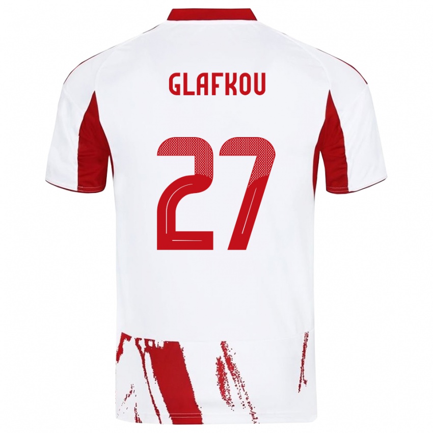 נשים Anastasis Glafkou #27 לבן אדום הרחק ג'רזי 2025/26 חולצה קצרה