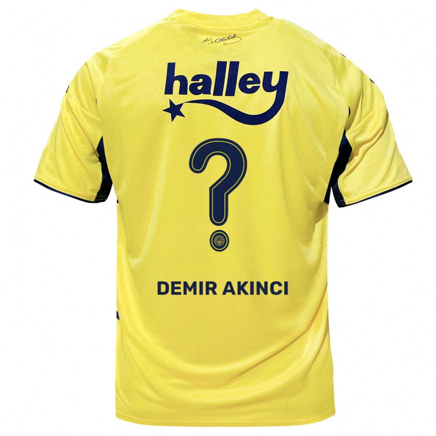 נשים Nazım Demir Akıncı #0 צהוב כחול נייבי הרחק ג'רזי 2025/26 חולצה קצרה