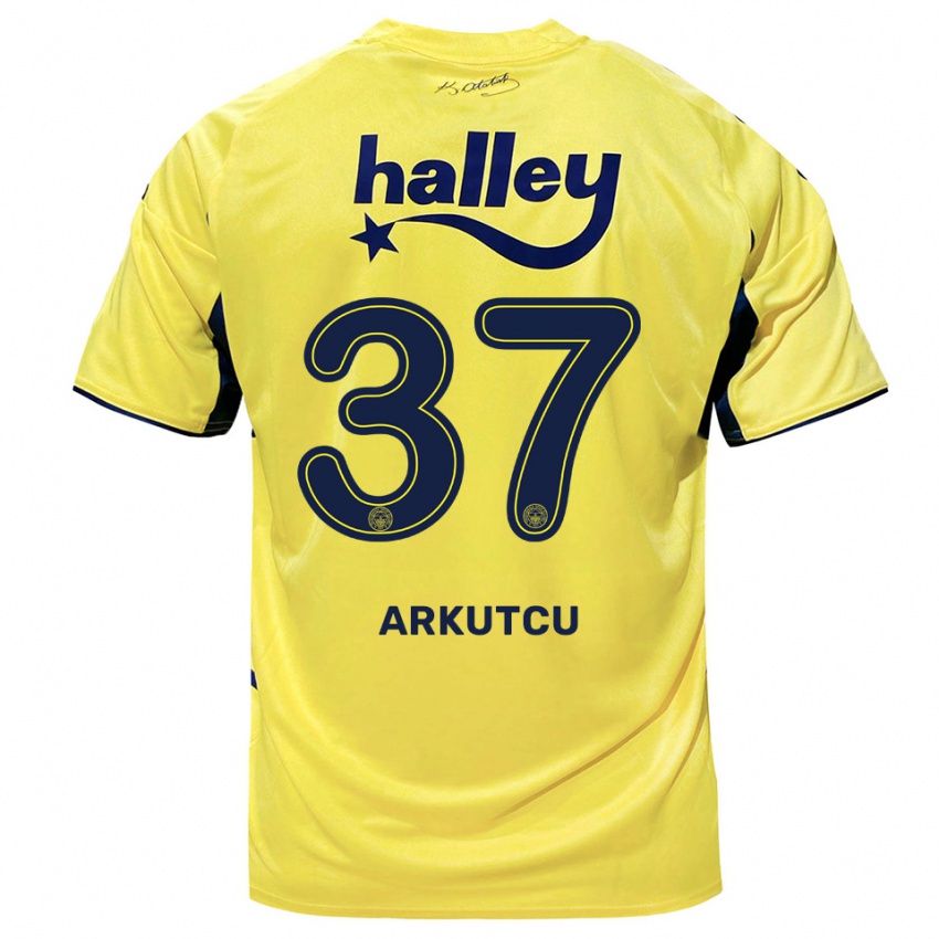 נשים Emirhan Arkutcu #37 צהוב כחול נייבי הרחק ג'רזי 2025/26 חולצה קצרה