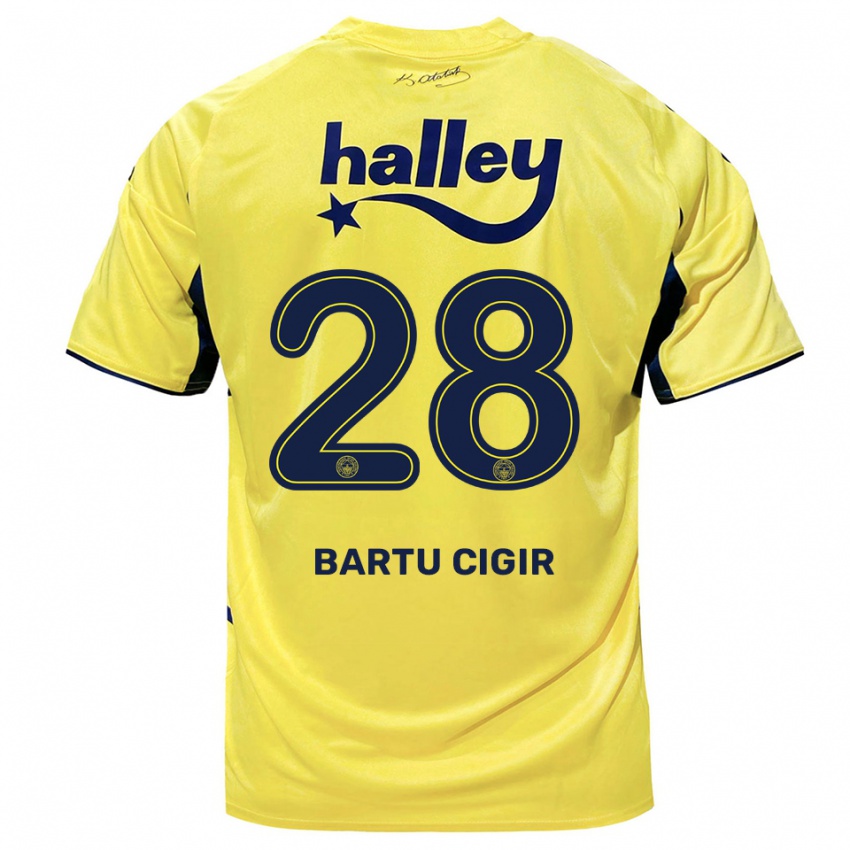 נשים Can Bartu Çığır #28 צהוב כחול נייבי הרחק ג'רזי 2025/26 חולצה קצרה