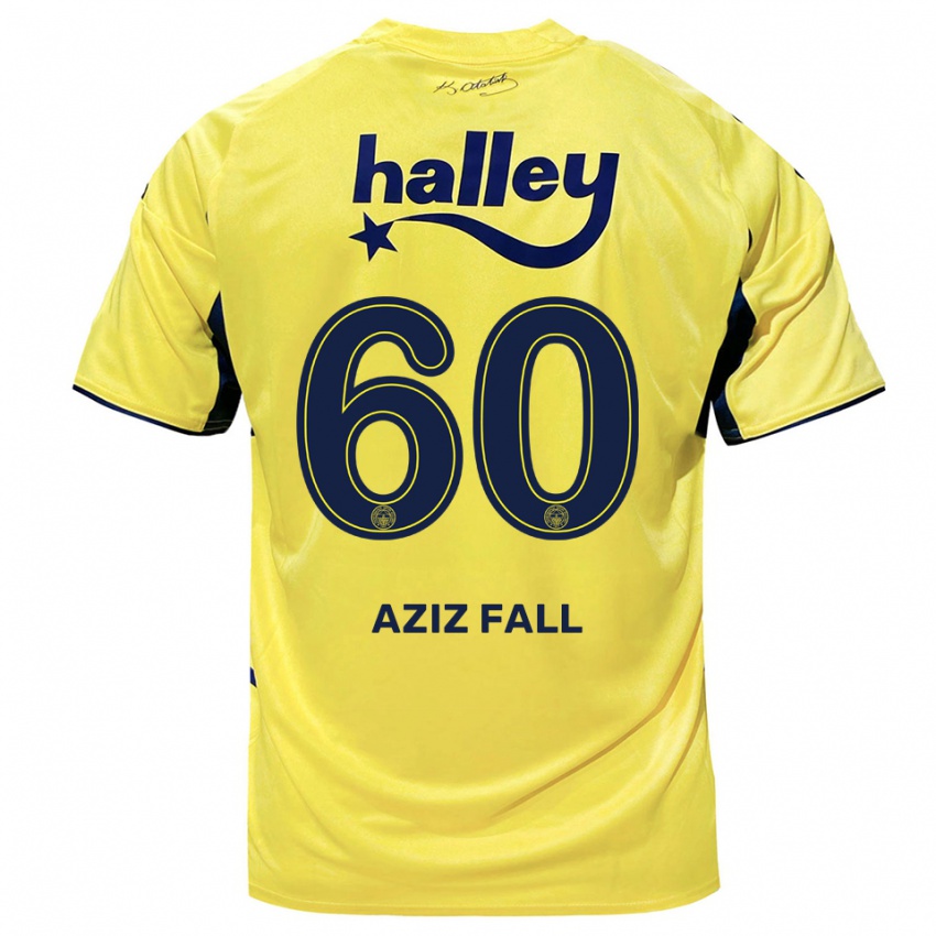 נשים אבדו עזיז פאל #60 צהוב כחול נייבי הרחק ג'רזי 2025/26 חולצה קצרה