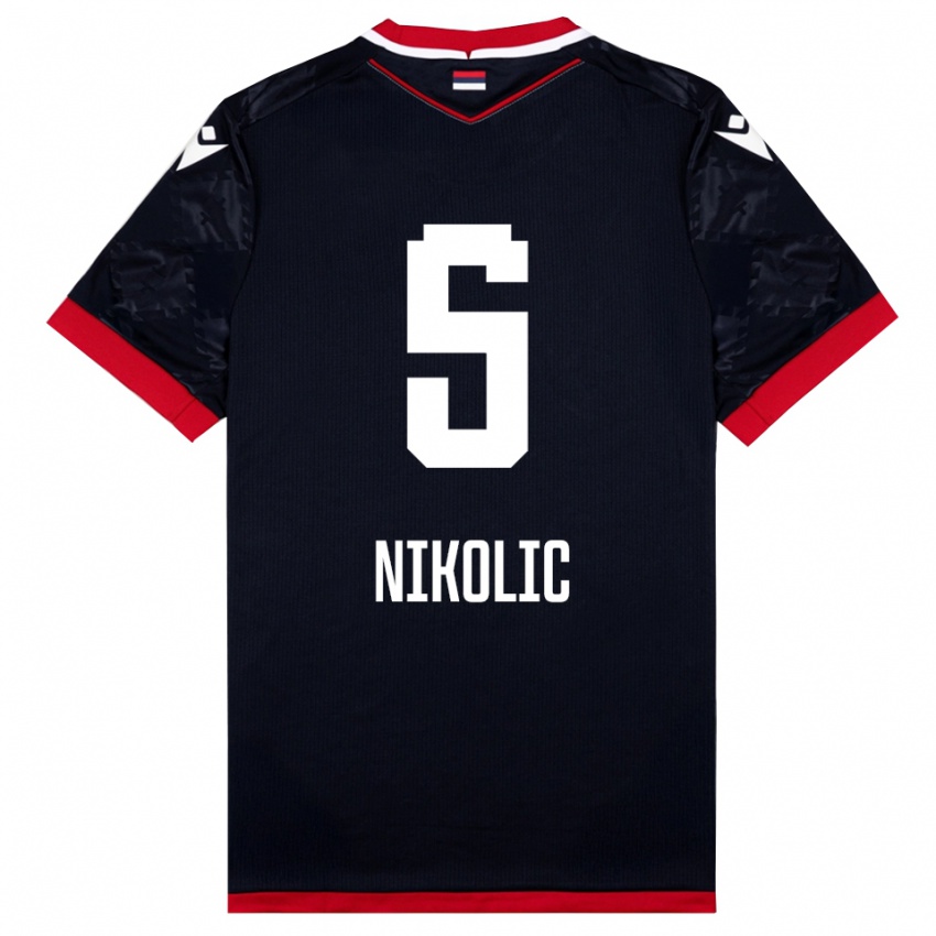 נשים לזאר ניקוליץ' #5 שחור אדום הרחק ג'רזי 2025/26 חולצה קצרה