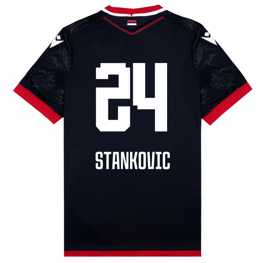 נשים ניקולה סטנקוביץ' #24 שחור אדום הרחק ג'רזי 2025/26 חולצה קצרה