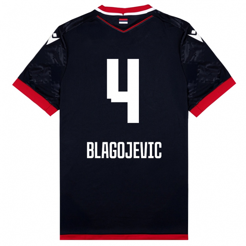 נשים ניקשה בלאגויביץ׳ #4 שחור אדום הרחק ג'רזי 2025/26 חולצה קצרה