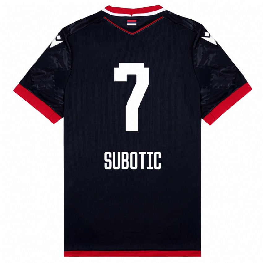 נשים Vasilije Subotic #7 שחור אדום הרחק ג'רזי 2025/26 חולצה קצרה