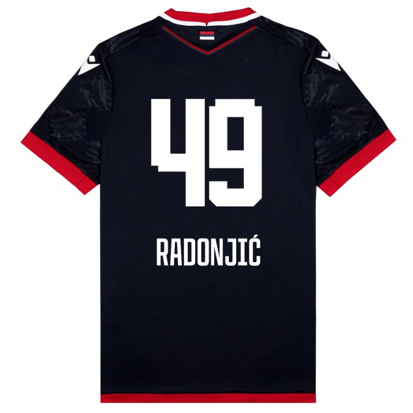 נשים נמניה ראדוניץ' #49 שחור אדום הרחק ג'רזי 2025/26 חולצה קצרה