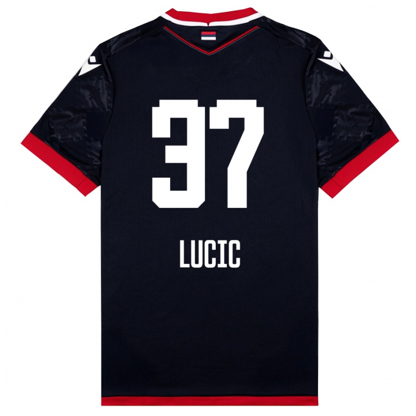 נשים ולדימיר לוצ'יץ' #37 שחור אדום הרחק ג'רזי 2025/26 חולצה קצרה