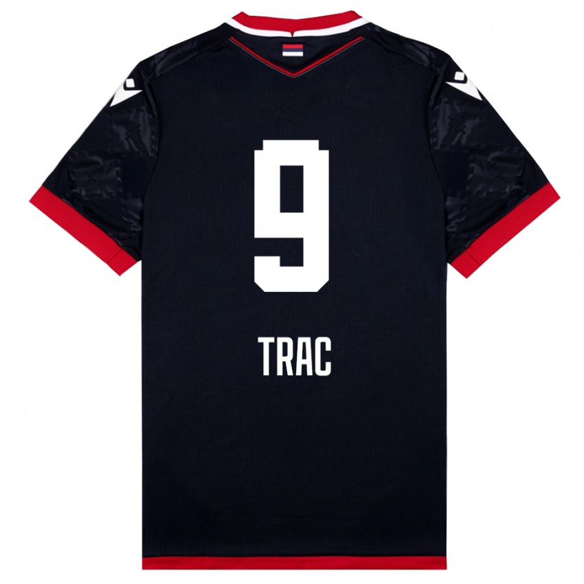 נשים Jovan Trac #9 שחור אדום הרחק ג'רזי 2025/26 חולצה קצרה