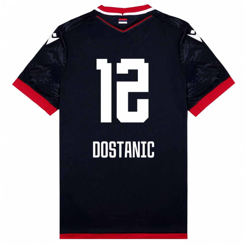 נשים Filip Dostanic #12 שחור אדום הרחק ג'רזי 2025/26 חולצה קצרה