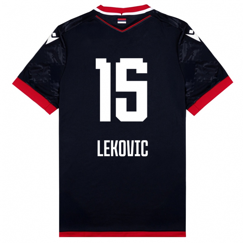 נשים Mirko Lekovic #15 שחור אדום הרחק ג'רזי 2025/26 חולצה קצרה