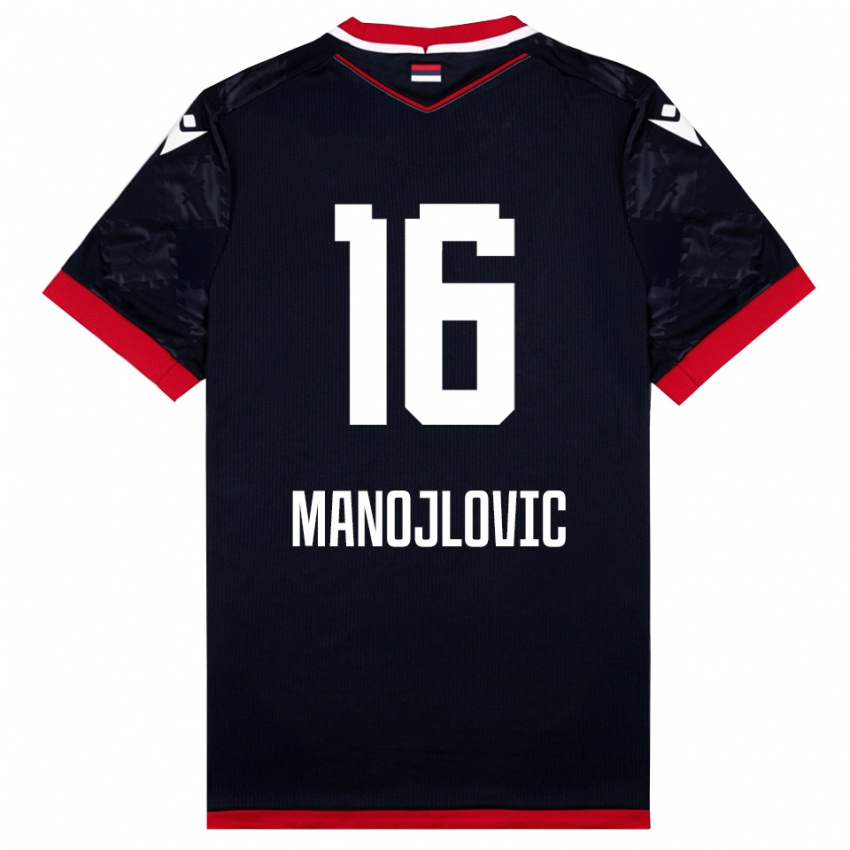 נשים פיטר מנוילוביץ׳ #16 שחור אדום הרחק ג'רזי 2025/26 חולצה קצרה