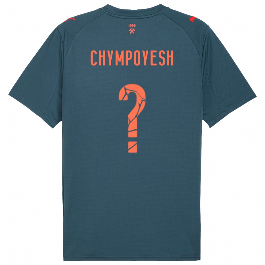 נשים Vladyslav Chympoyesh #0 כחול נייבי אדום הרחק ג'רזי 2025/26 חולצה קצרה