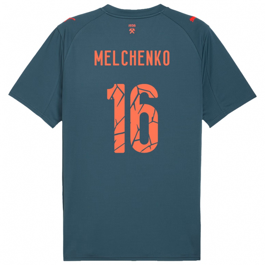 נשים Dmytro Melchenko #16 כחול נייבי אדום הרחק ג'רזי 2025/26 חולצה קצרה