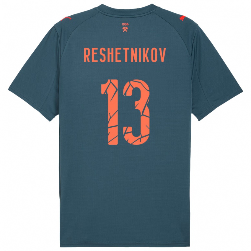 נשים Mikhail Reshetnikov #13 כחול נייבי אדום הרחק ג'רזי 2025/26 חולצה קצרה