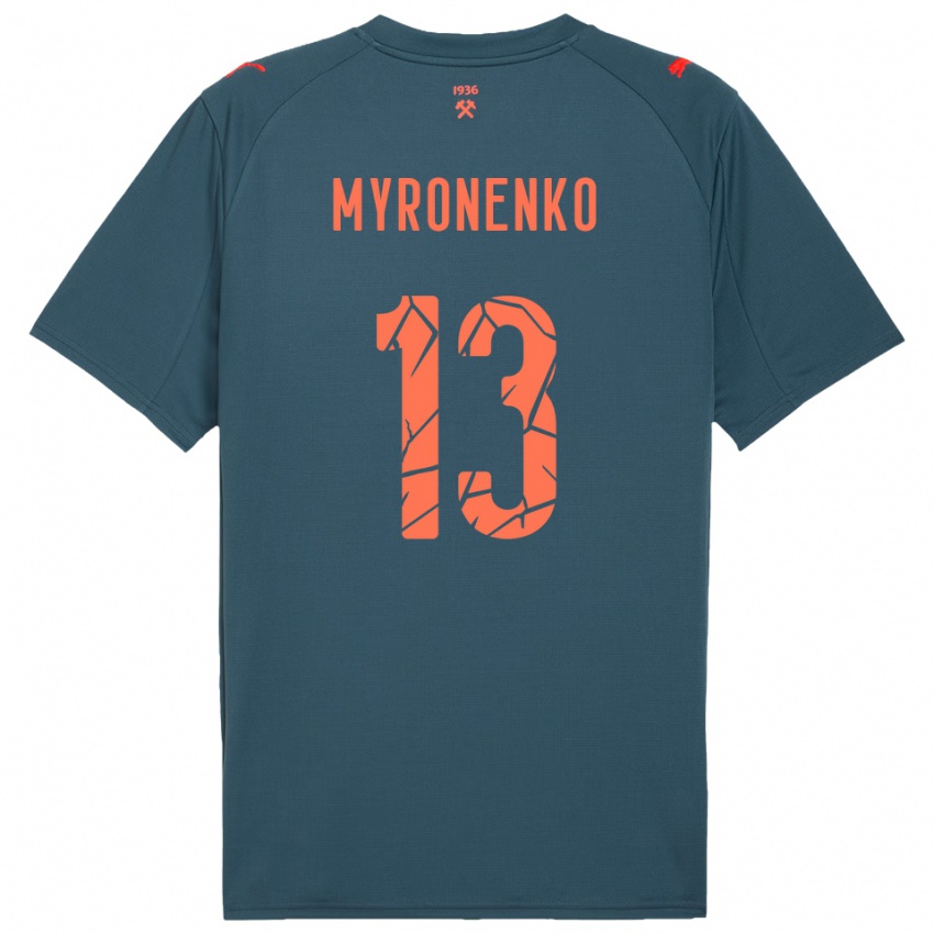 נשים Viktoriia Myronenko #13 כחול נייבי אדום הרחק ג'רזי 2025/26 חולצה קצרה