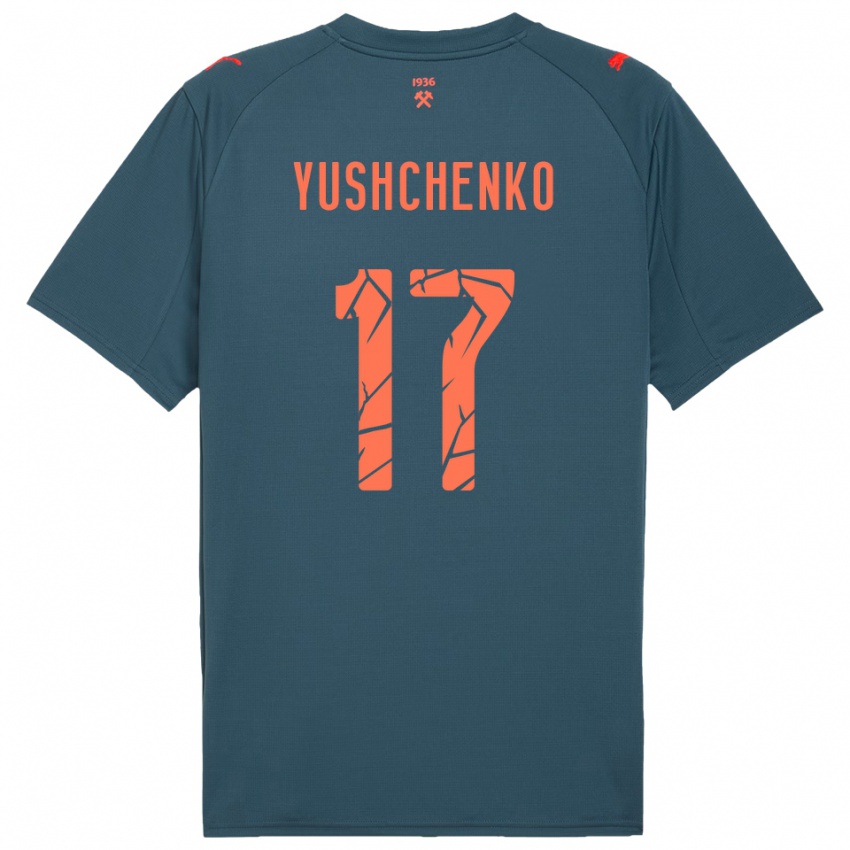 נשים Oleksandr Yushchenko #17 כחול נייבי אדום הרחק ג'רזי 2025/26 חולצה קצרה