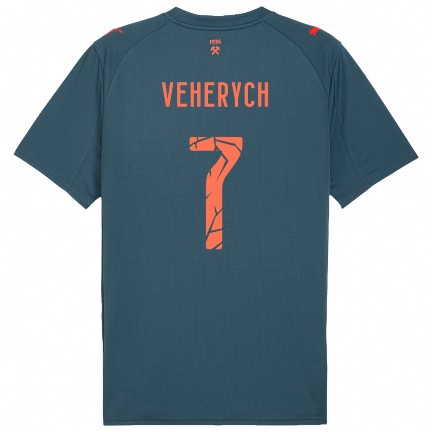 נשים Nadiia Veherych #7 כחול נייבי אדום הרחק ג'רזי 2025/26 חולצה קצרה