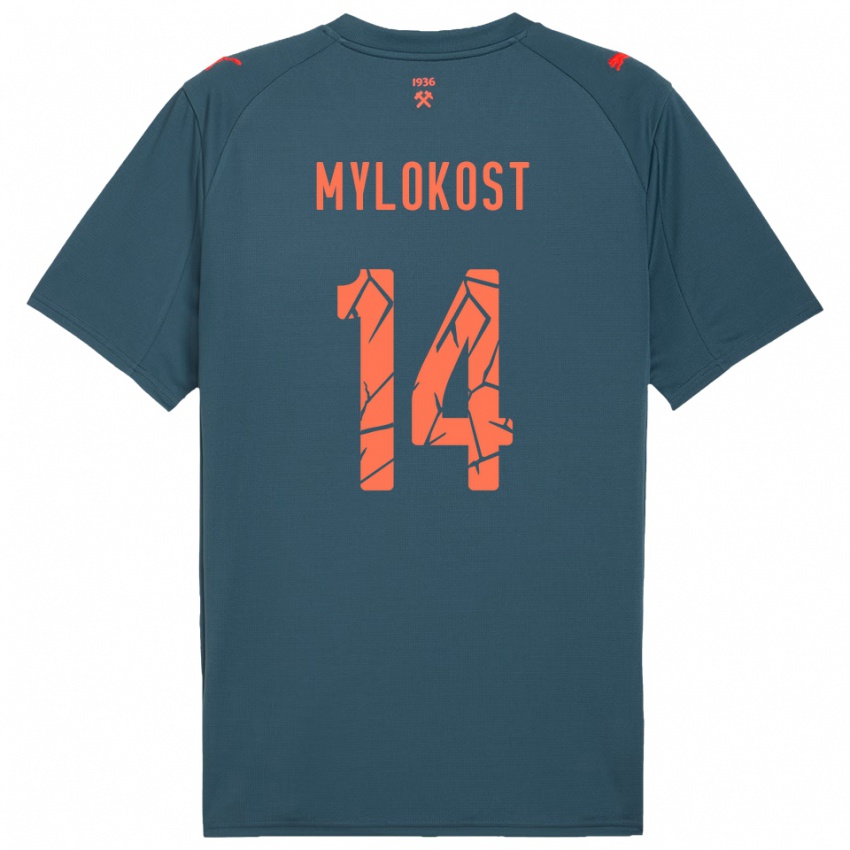 נשים Yaroslav Mylokost #14 כחול נייבי אדום הרחק ג'רזי 2025/26 חולצה קצרה