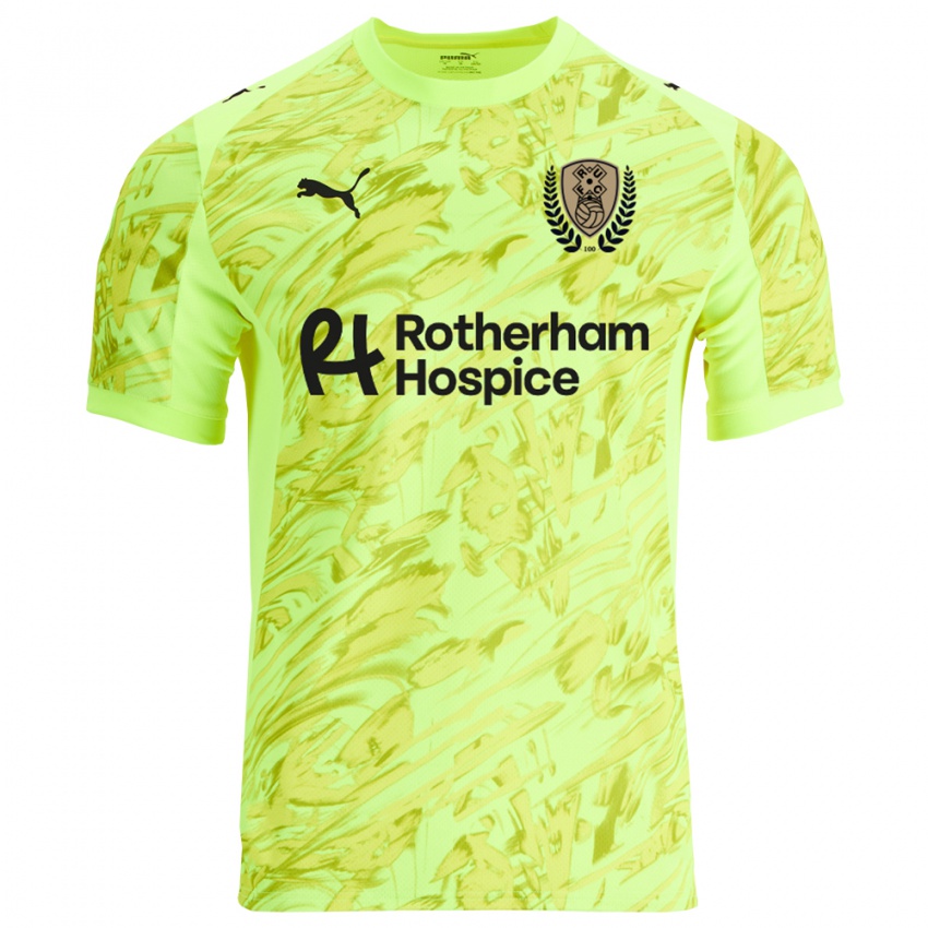 ילדים רוטרהאם ירוק פלורסנט שחור חולצת שוער 2025/26 חולצה קצרה