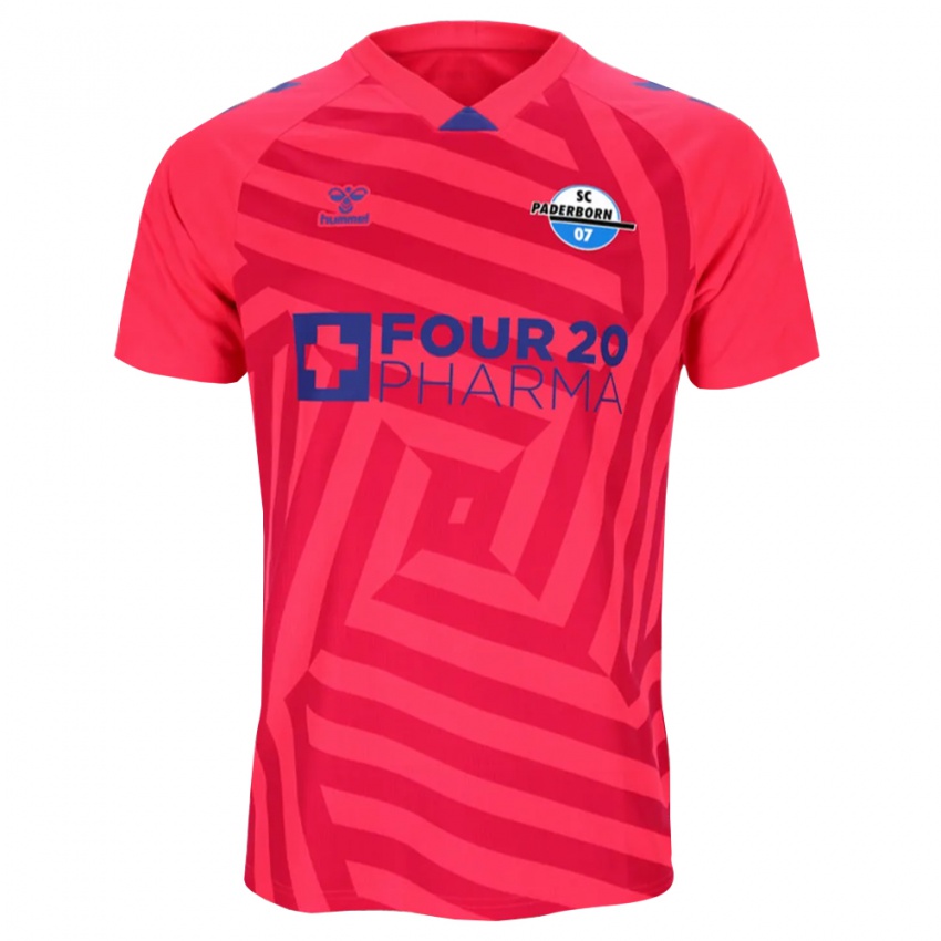 ילדים פאדרבורן 07 אדום שחור חולצת שוער 2025/26 חולצה קצרה