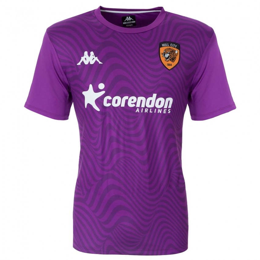 ילדים האל סיטי סגול לבן חולצת שוער 2025/26 חולצה קצרה